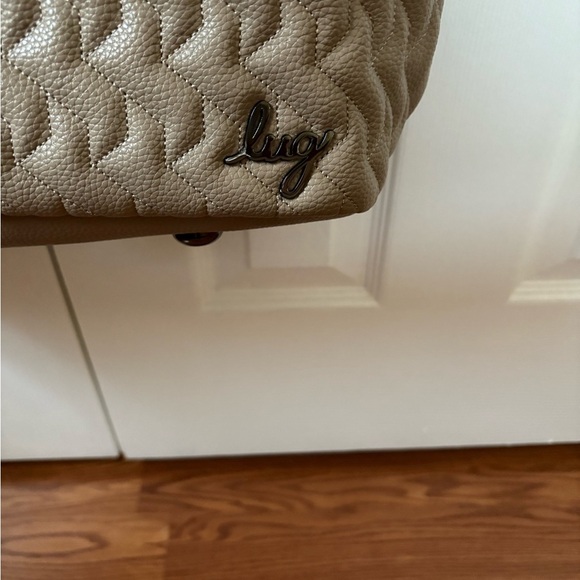 Lug Tempo XL Vegan Leather Quilted Tote in Tan - Picture 3 of 10